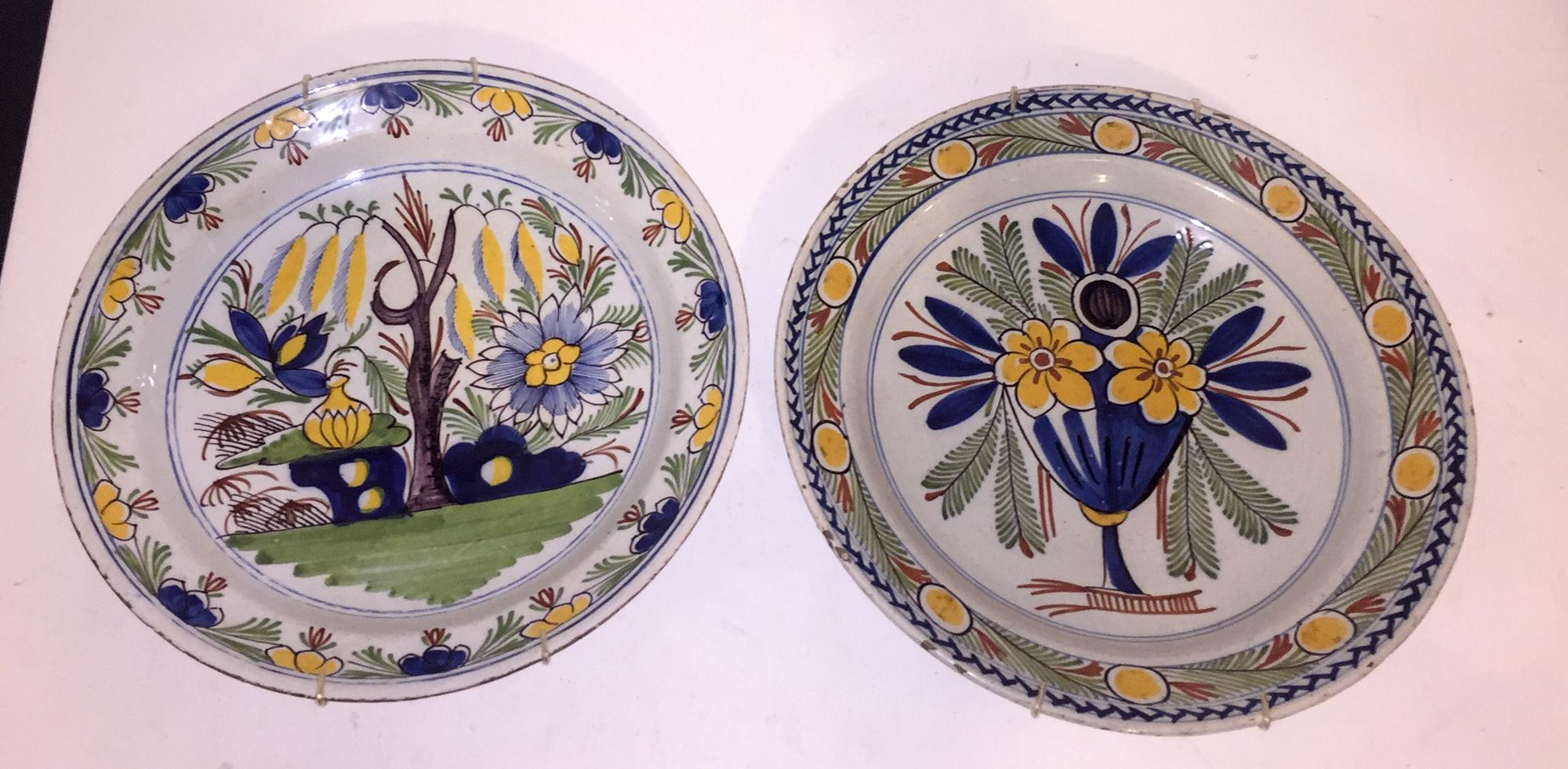 Two Dutch Delft Chargers Diameter 13 1/2 inches.