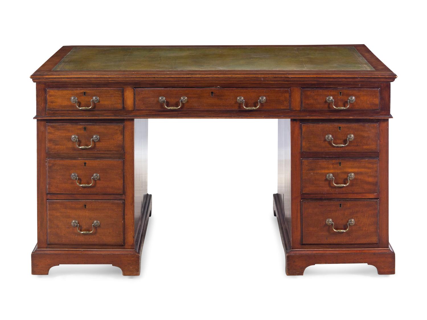 A George III Style Mahogany Pedestal Desk