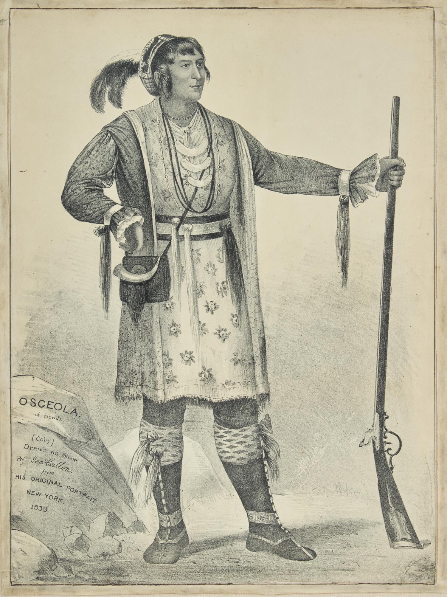 [Native Americana] [Catlin, George] Osceola. of Florida [Copy] Drawn on Stone by Geo. Catlin from His Original Portrait
