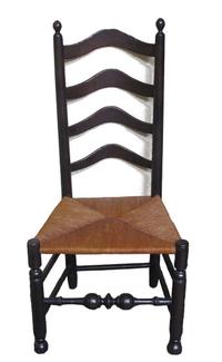 Rush seat ladder back side chair pennsylvania, late 18th/early 19th century