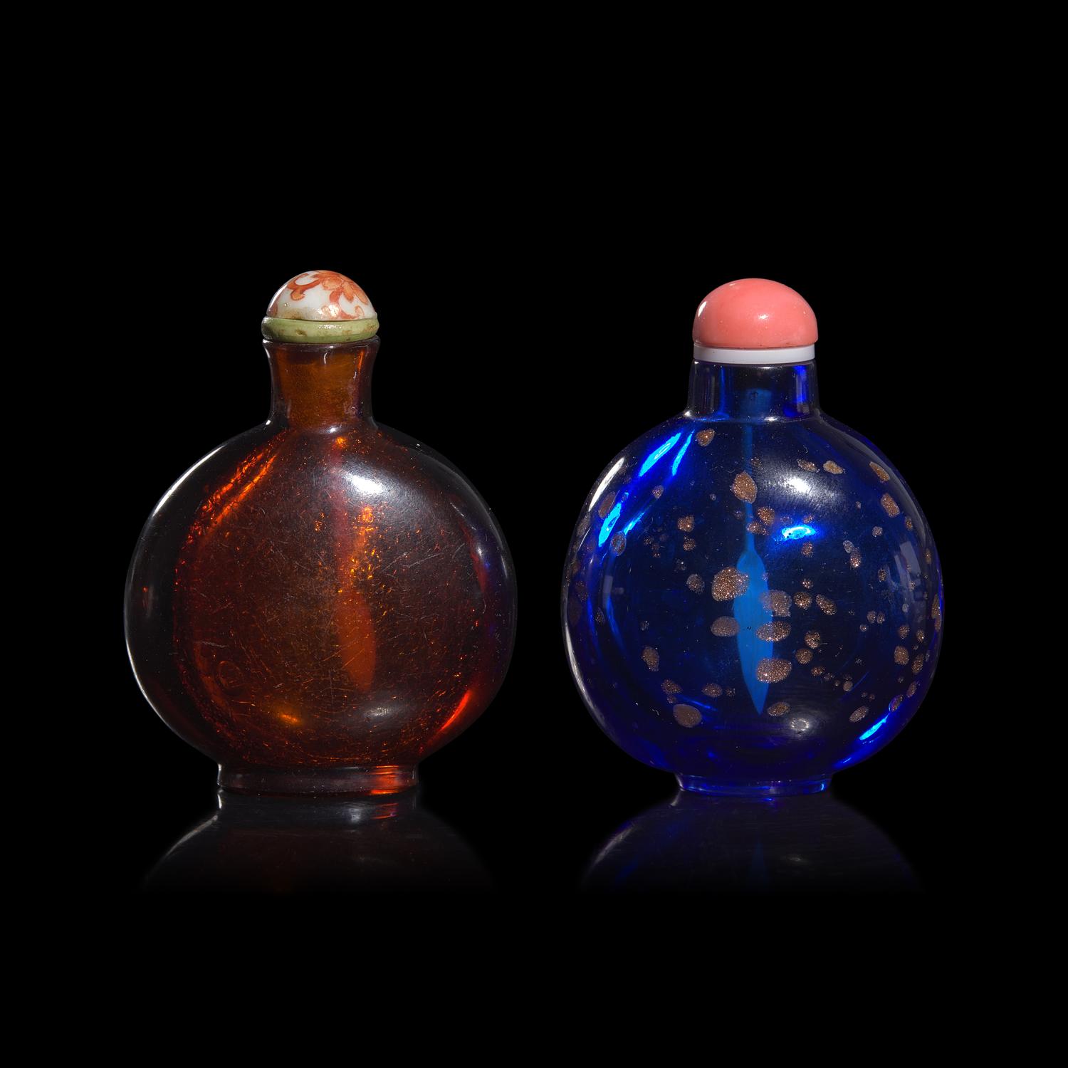 Two Chinese Glass Snuff Bottles,18th Century and Later