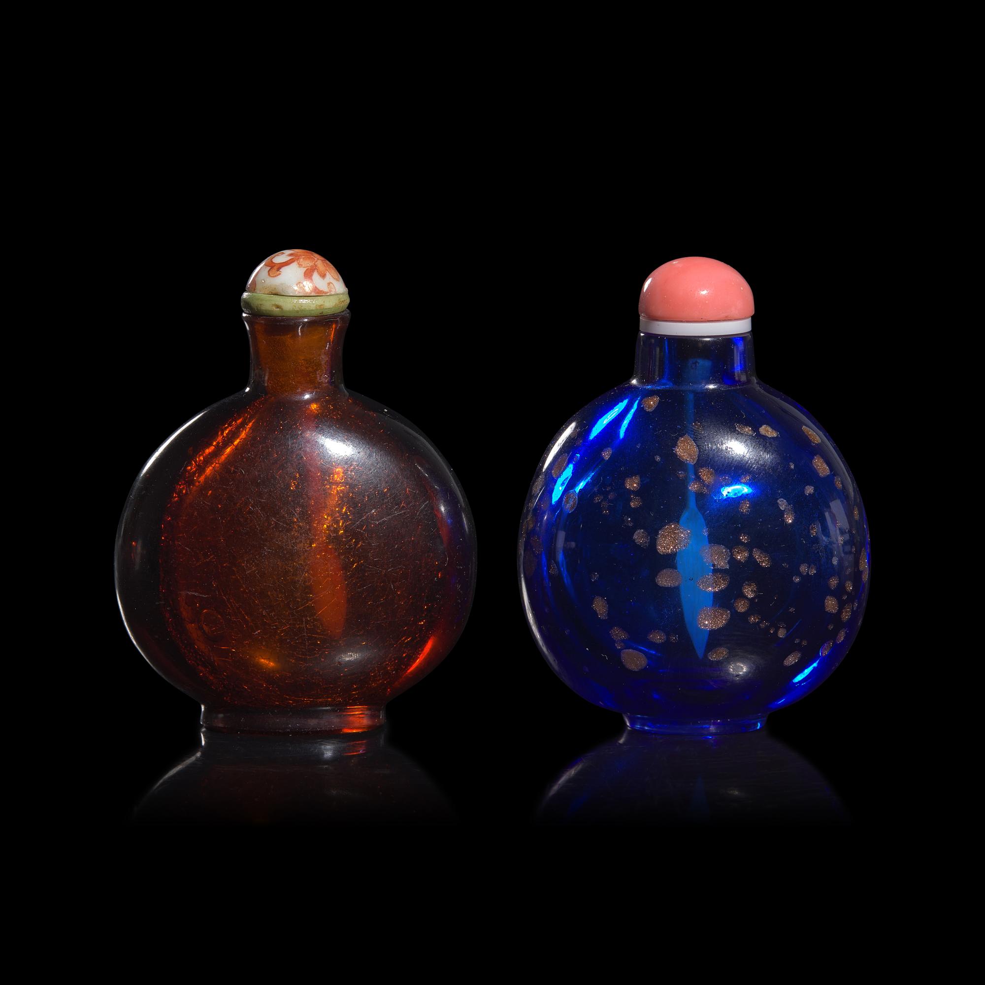 Two Chinese Glass Snuff Bottles,18th Century and Later