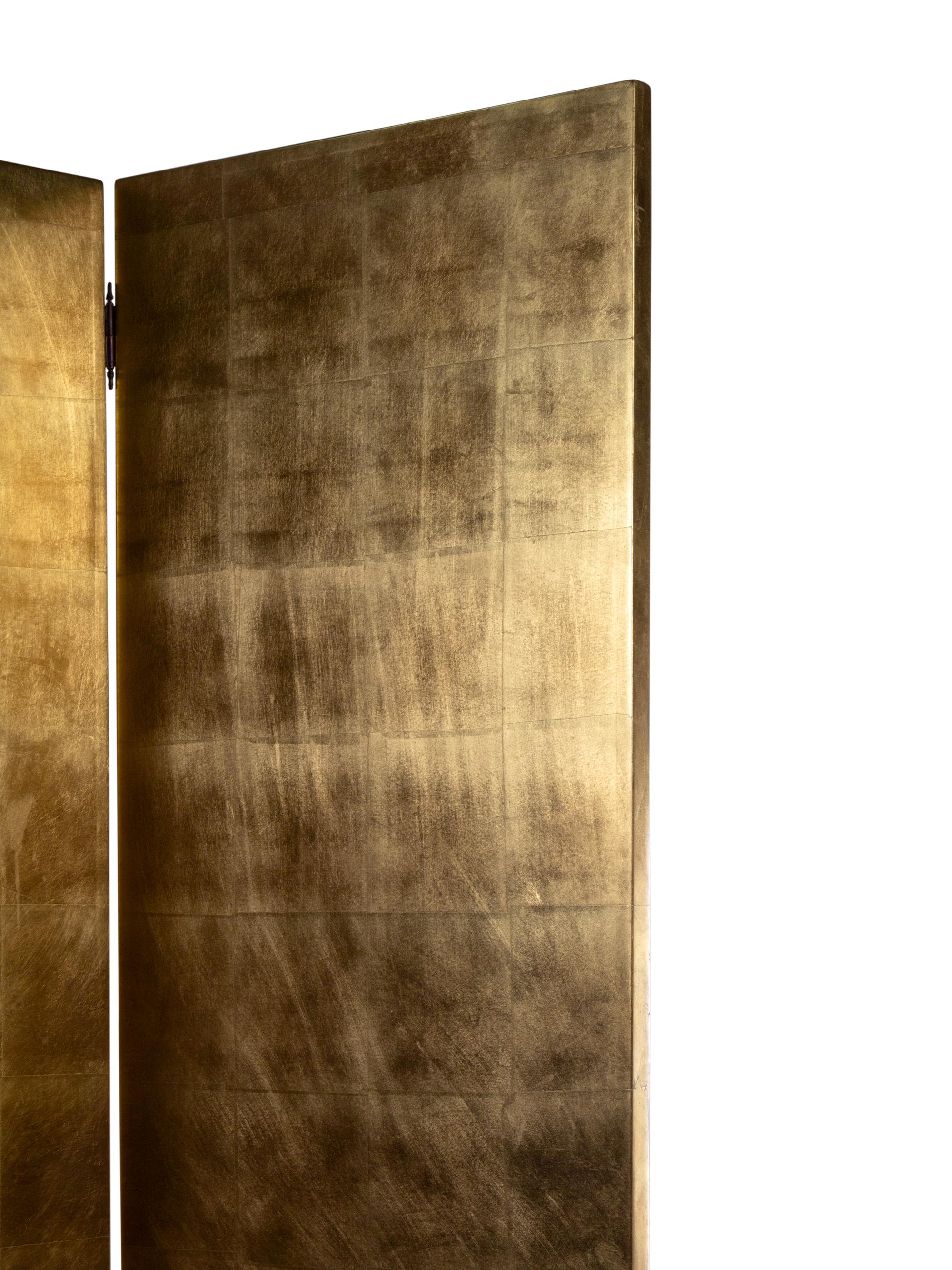 A Contemporary Giltwood Six-Panel Screen