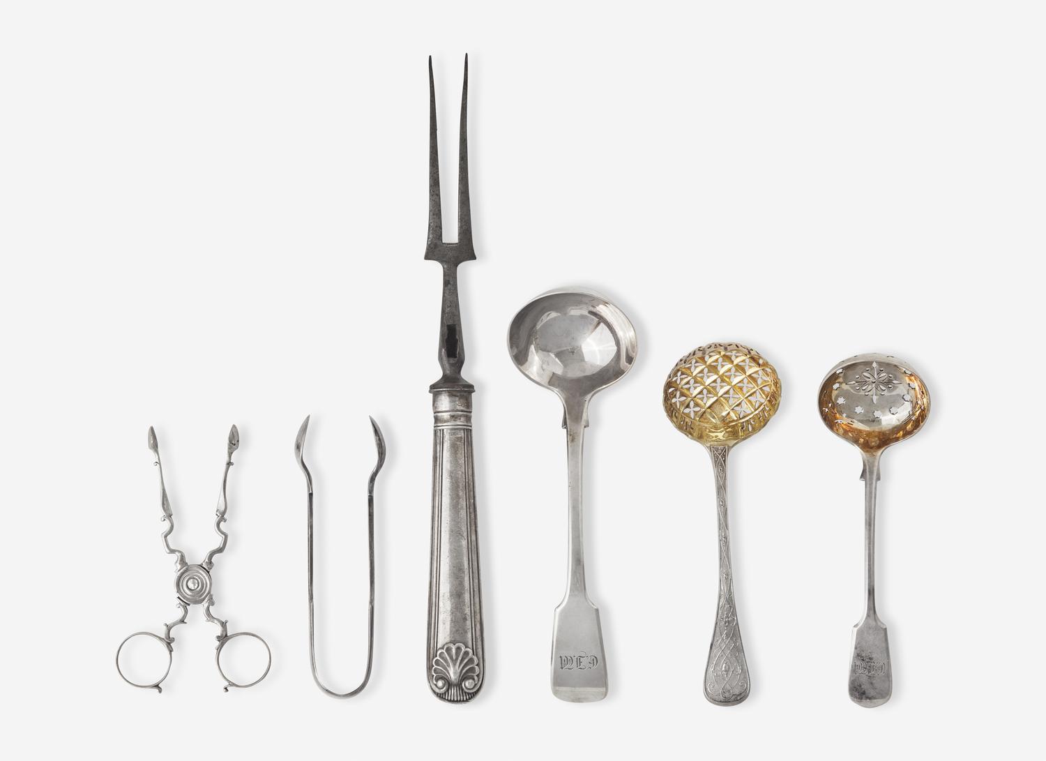 An English Assembled Silver and Silver-Plate Flatware Service