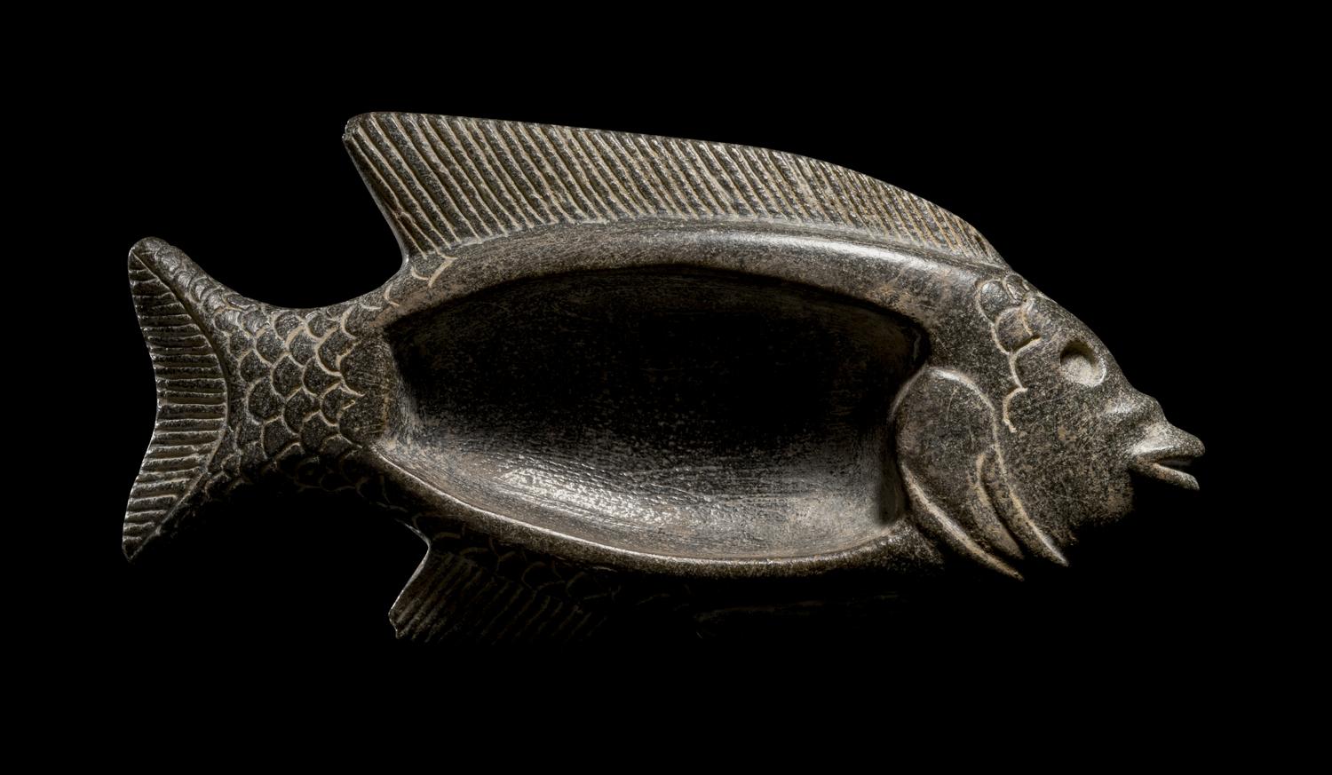 An Egyptian Basalt Tilapia Fish Cosmetic Dish