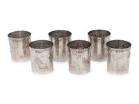 A Set of Six Italian Silver Tumblers