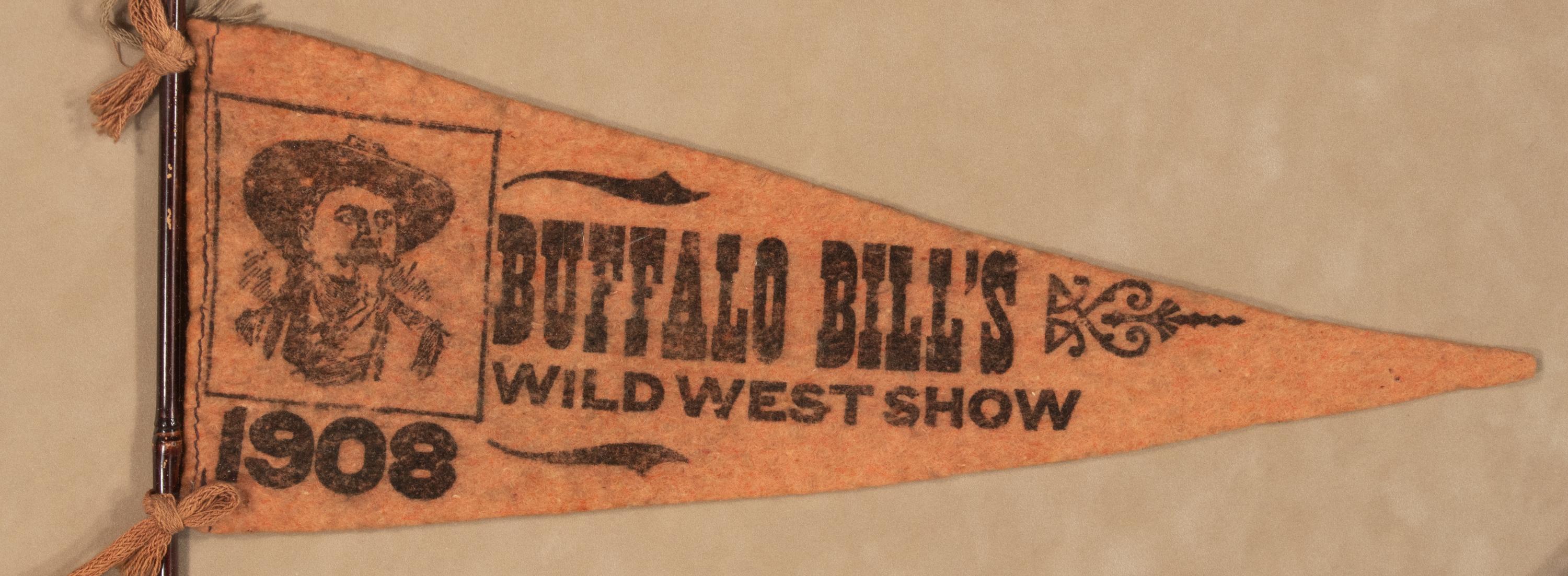 [WILD WEST SHOWS]. Trio of Buffalo Bill Wild West pennants. Ca early 20th century.