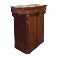 An Oak and Brass Maitre D' Stand 35" W x 23" D x 41.5" H — France