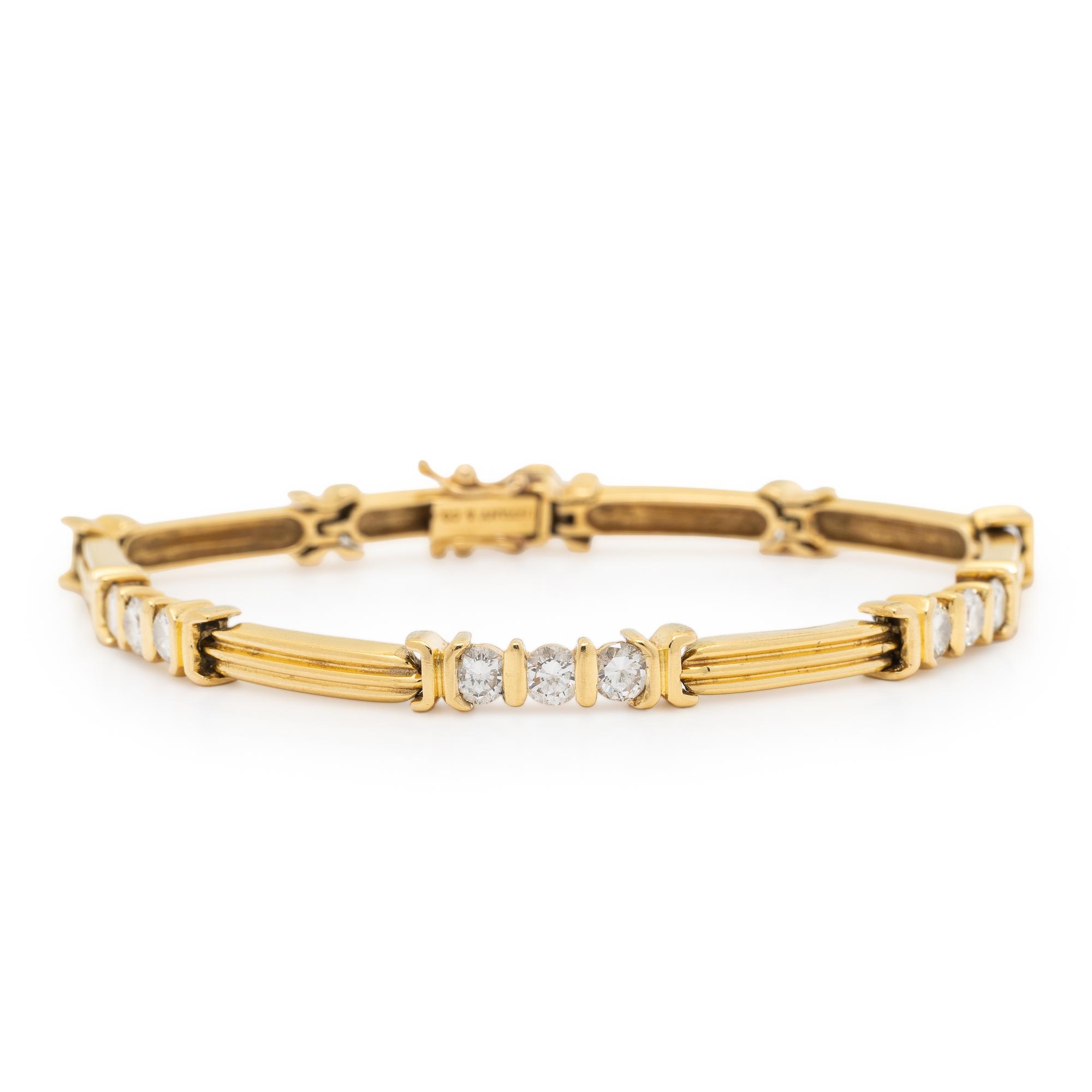 TIFFANY & CO., YELLOW GOLD AND DIAMOND BRACELET