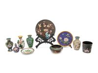 18 Japanese and Chinese Cloisonné Enamel Articles