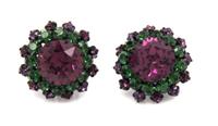 A Pair of Austrian Crystal Earclips,