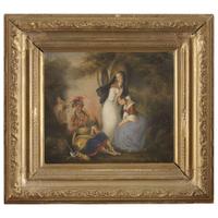 American School 19th century Indian captivity scene, possibly representing Elizabeth Hanson