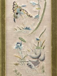 Eight Chinese Embroidered Silk Panels