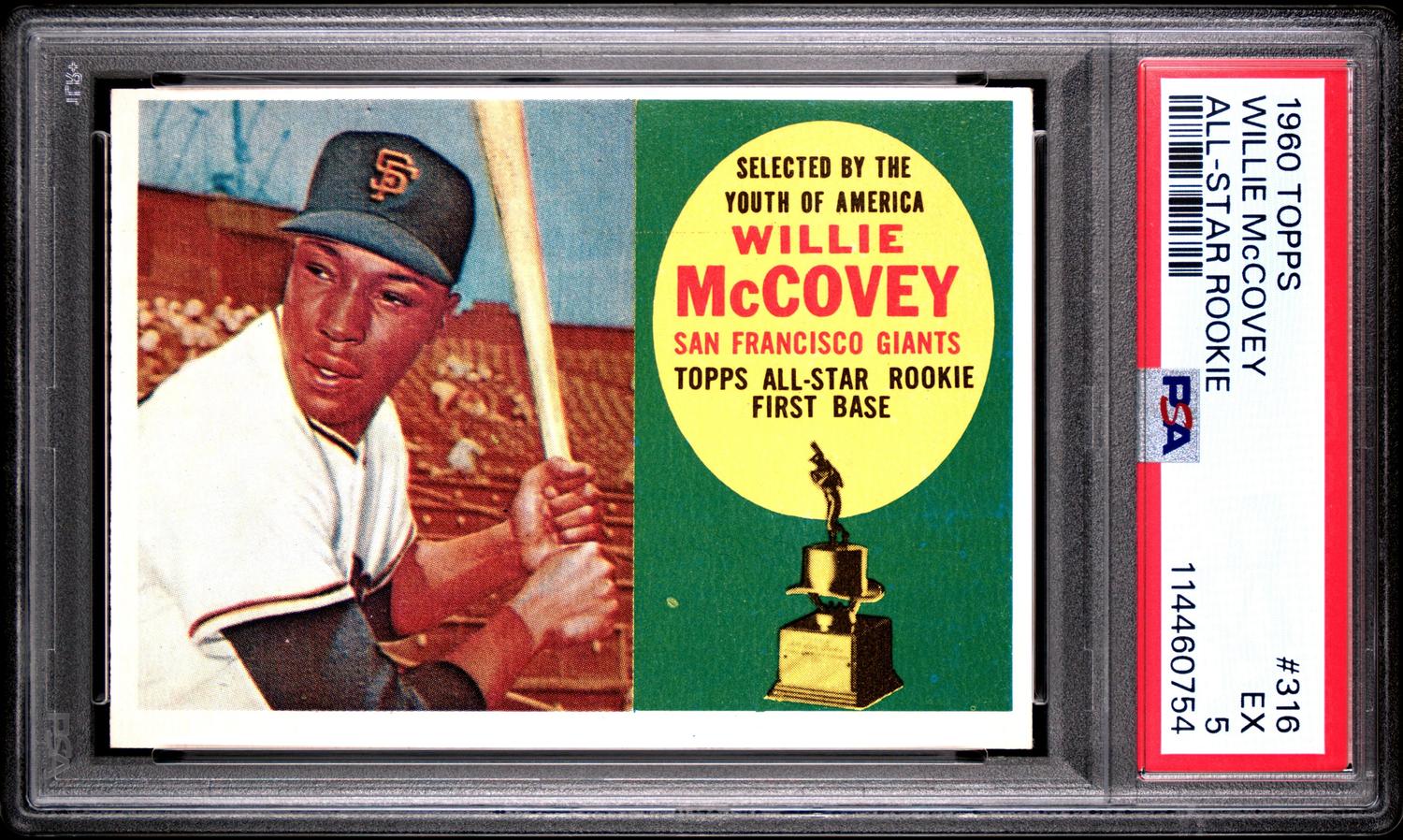 A 1960 Topps Willie McCovey Baseball Rookie Card No. 316 (PSA 5 EX)