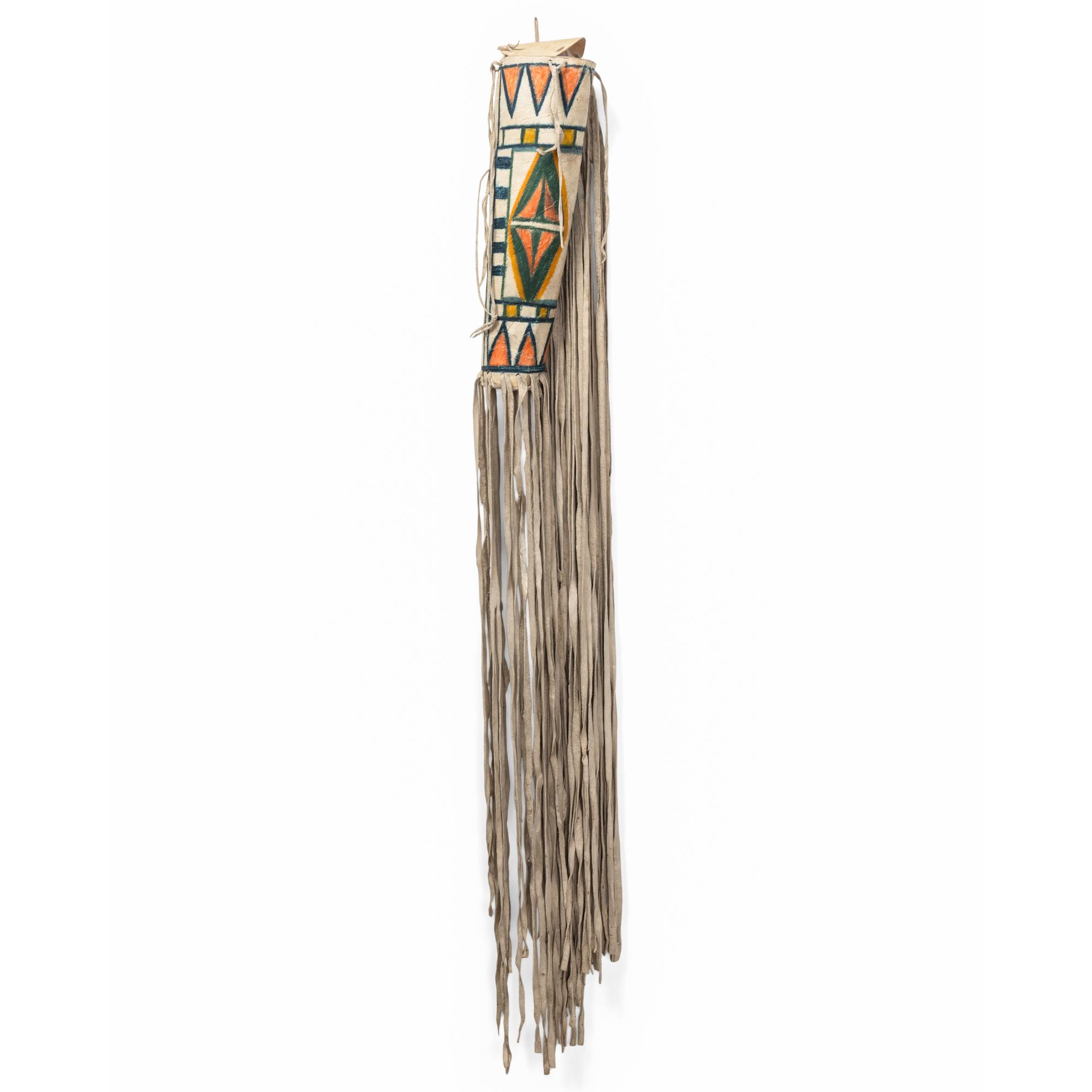 Apsáalooke [Crow] Painted Parfleche Cylinder