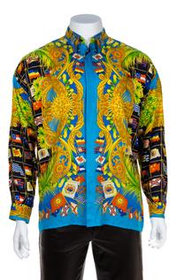 A Gianni Versace Silk Print Shirt, Size 50.