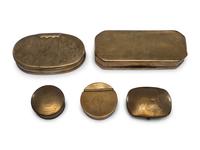 Five Brass Trinket Boxes