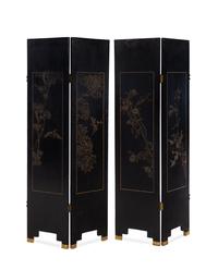 A Chinese Four-Panel Coromandel Lacquered Screen