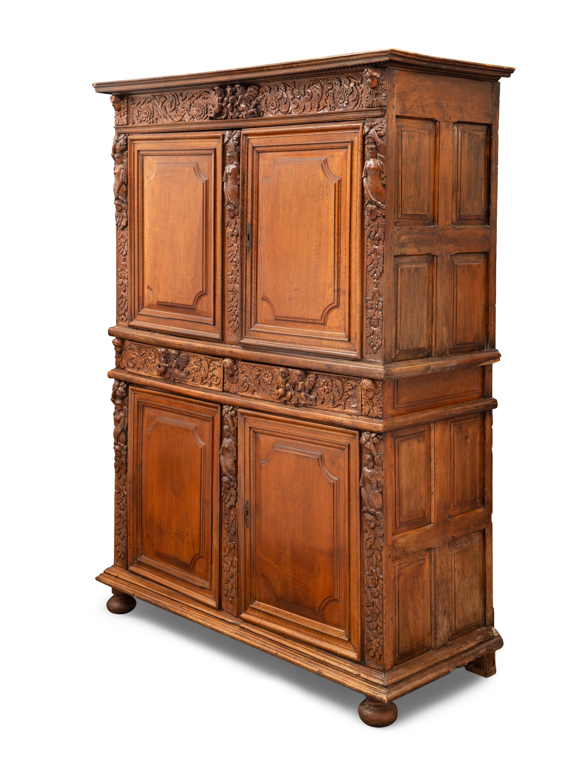 An Italian Baroque Walnut Cabinet