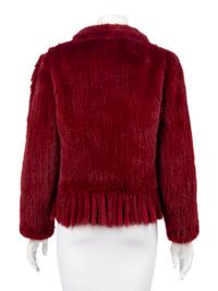 Valentino Red Mink Fur Jacket with Fringe, 1990-2000s