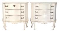 Two Louis XV Style White Painted Chest of Drawers Height of first 29 1/2 x width 30 x depth 12 1/2 inches. — 20TH CENTURY