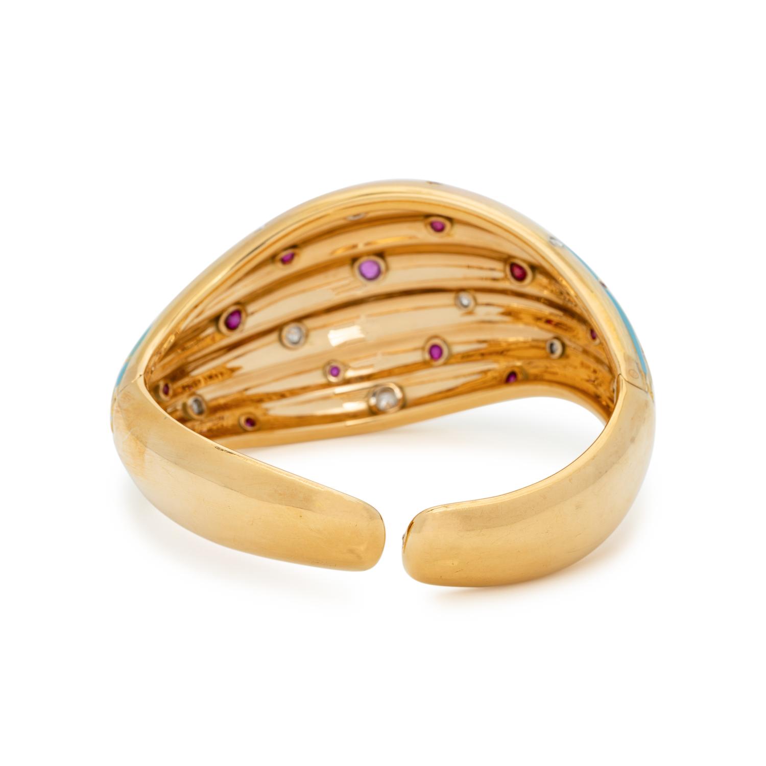 SPAULDING & CO., GUILLOCHÉ ENAMEL, DIAMOND AND RUBY PARURE