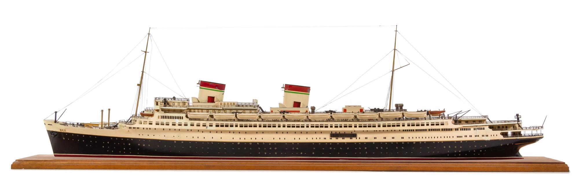 A Model of the "Rex" Height of model 14 1/4 x length of base 56 inches.