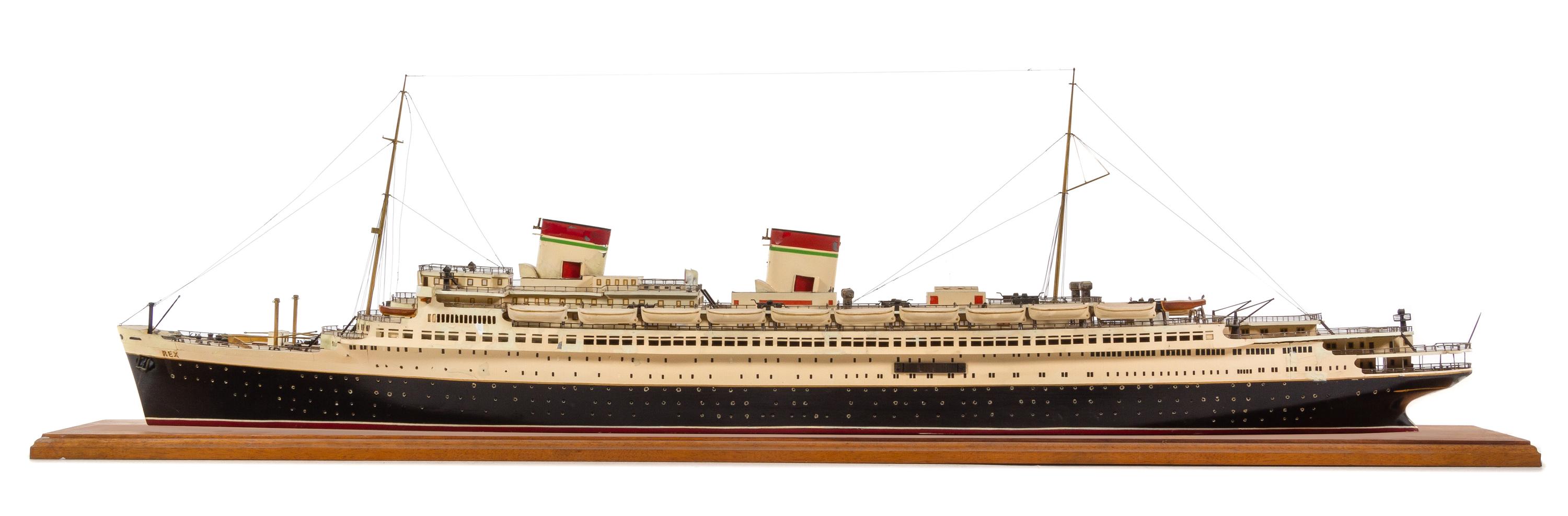 A Model of the "Rex" Height of model 14 1/4 x length of base 56 inches.