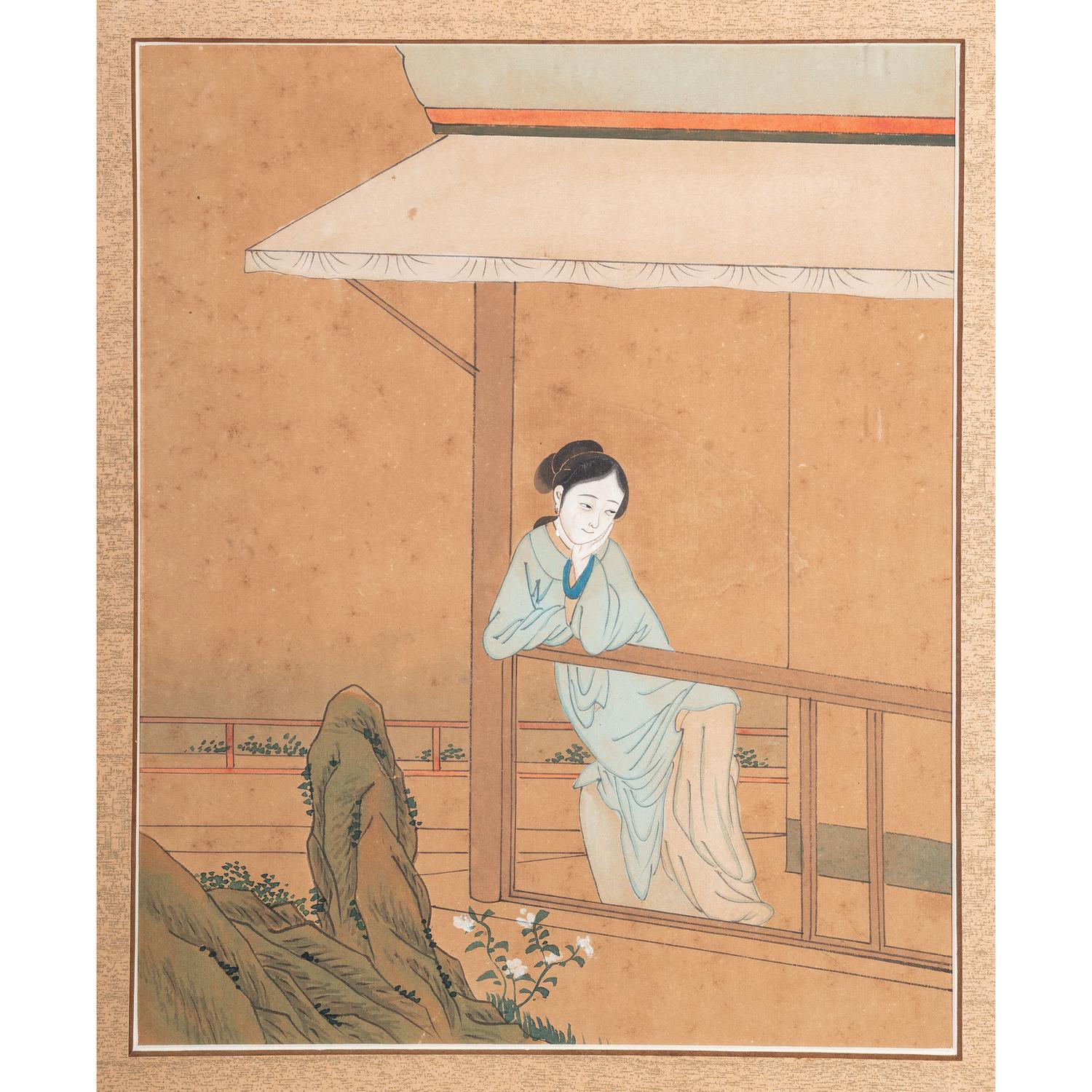 Two Japanese Gouache Paintings