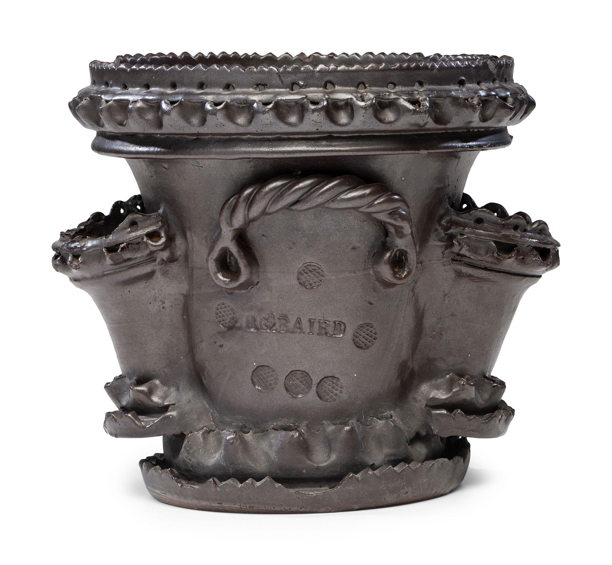 An Albany Glaze Stoneware Flower Pot