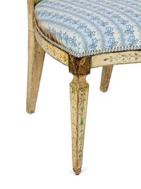 A Pair of North European Polychrome Decorated Side Chairs