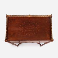 A Charles X Ormolu-Mounted Mahogany and Satinwood Marquetry Occasional Table circa 1825