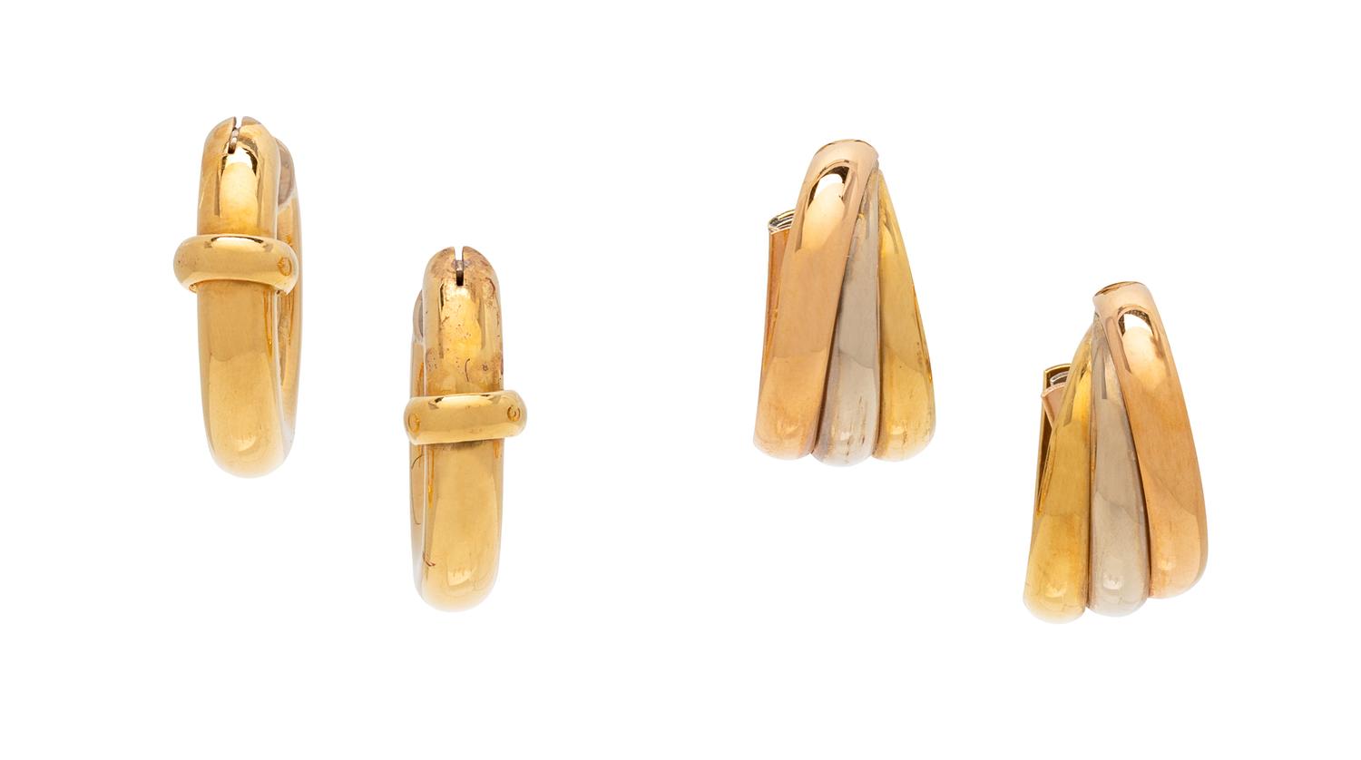 COLLECTION OF GOLD HOOP EARRINGS