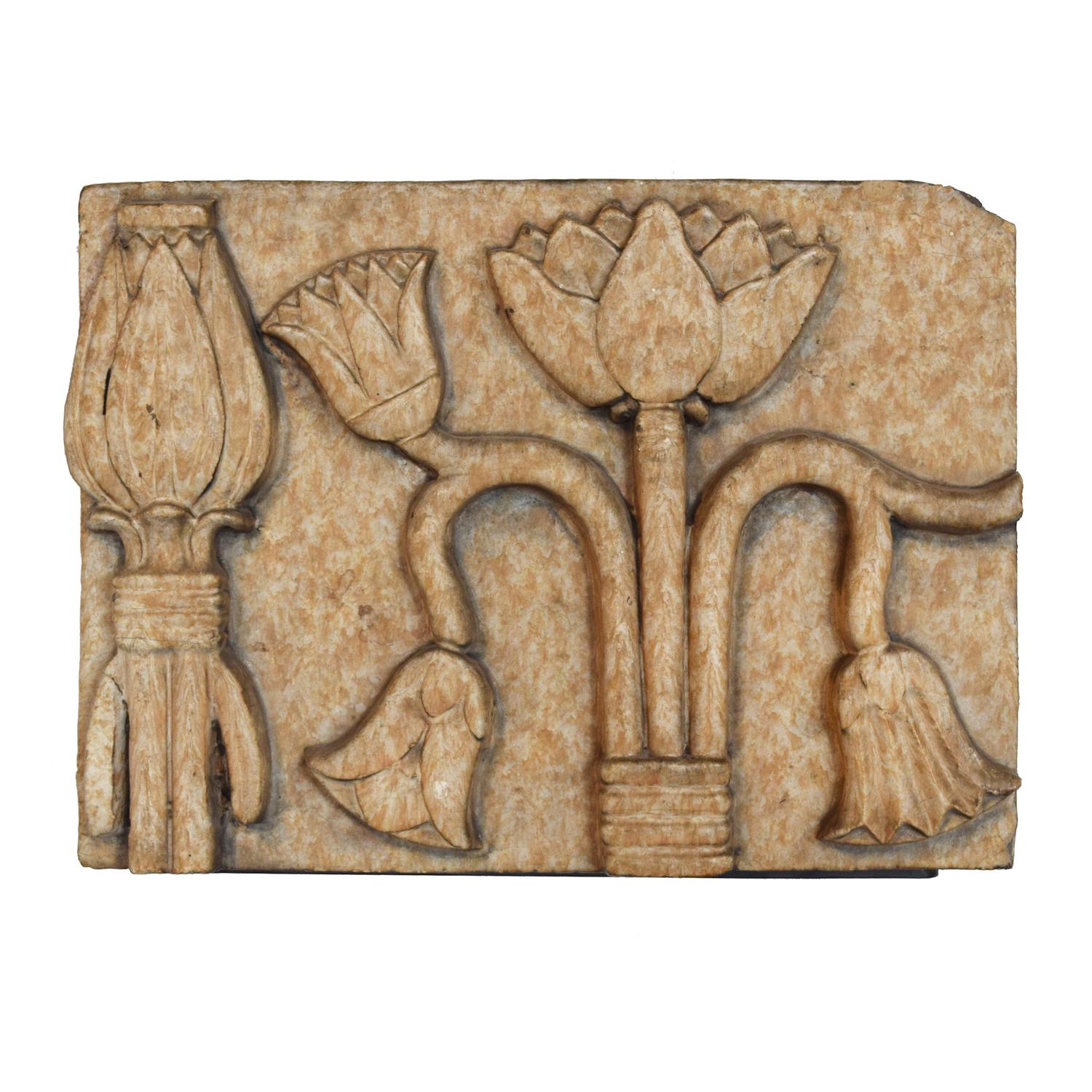 A Glazed Terra Cotta Panel from the National Knights of Pythian Temple 20.5" W x 7" D x 15" H — United States, Circa 1928