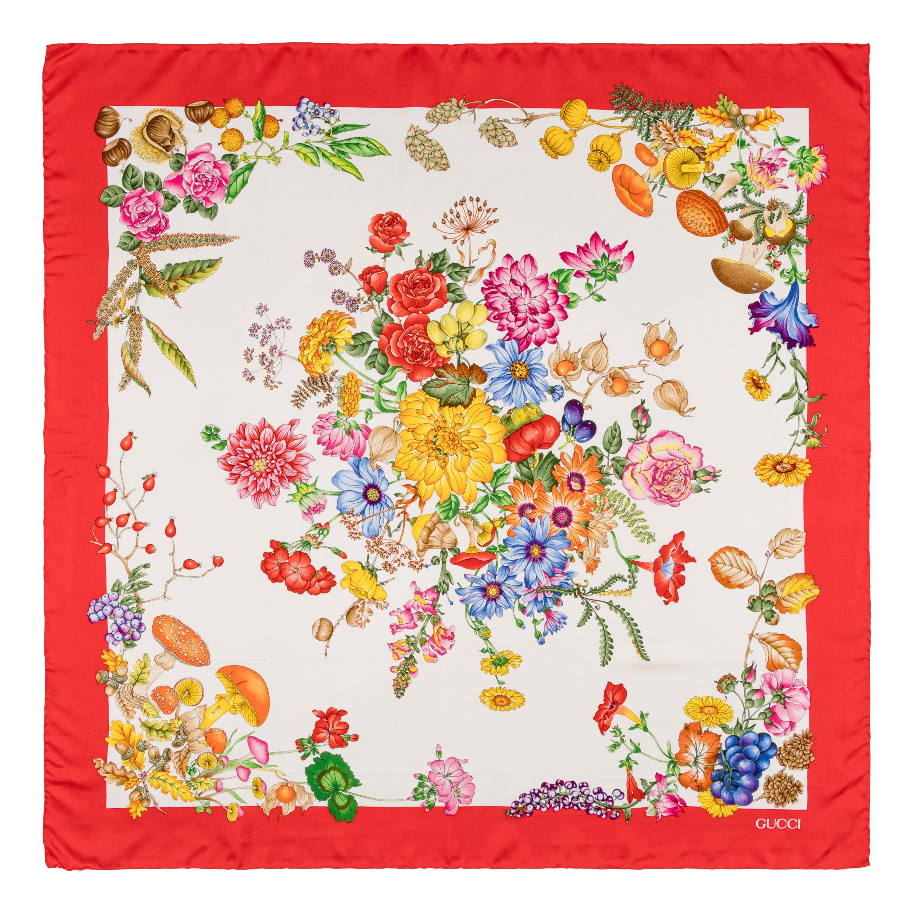Gucci, Five Silk & Two Cotton Scarves