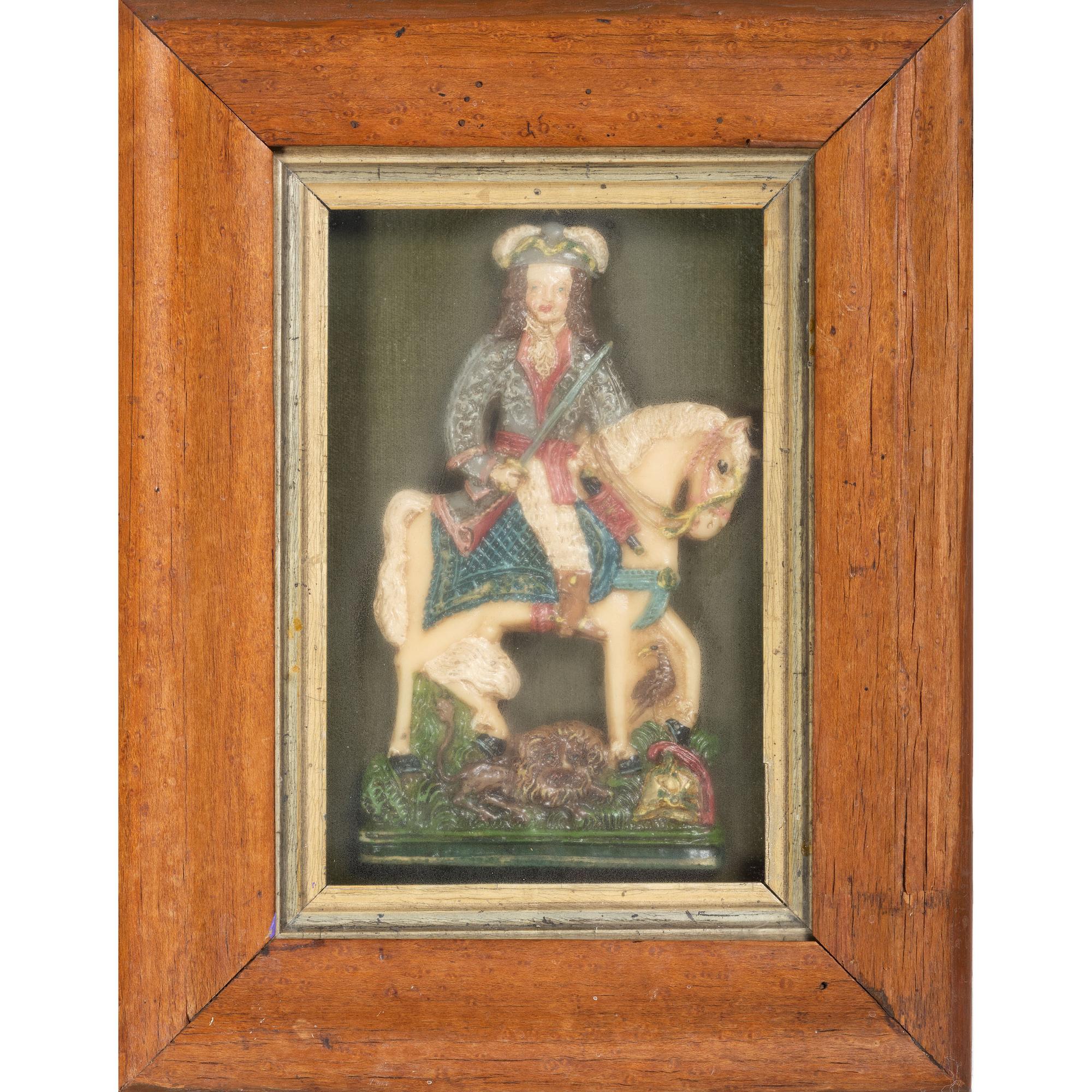 Four English Framed Wax Figures