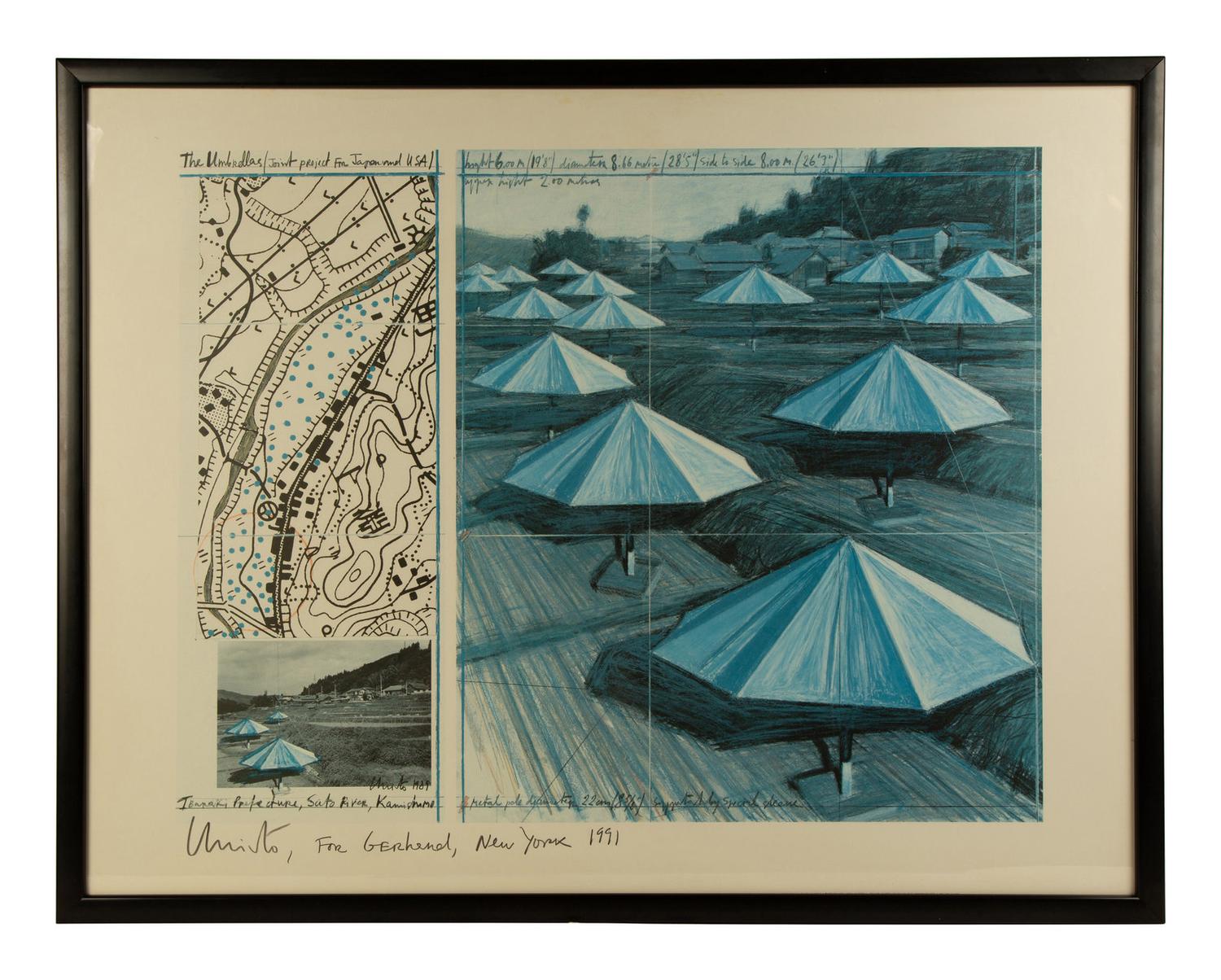 The Umbrella's, Joint Project for USA and Japan (Blue), (Christo & Jean-Claude, Bulgarian b. 1935)