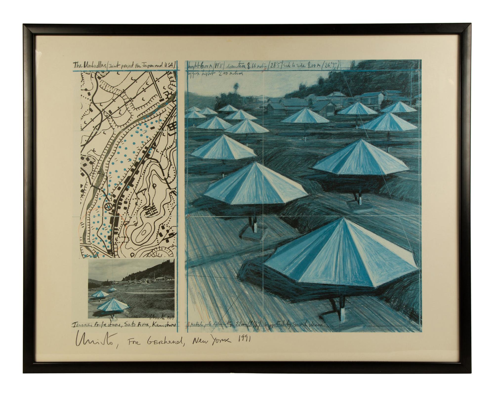 The Umbrella's, Joint Project for USA and Japan (Blue), (Christo & Jean-Claude, Bulgarian b. 1935)