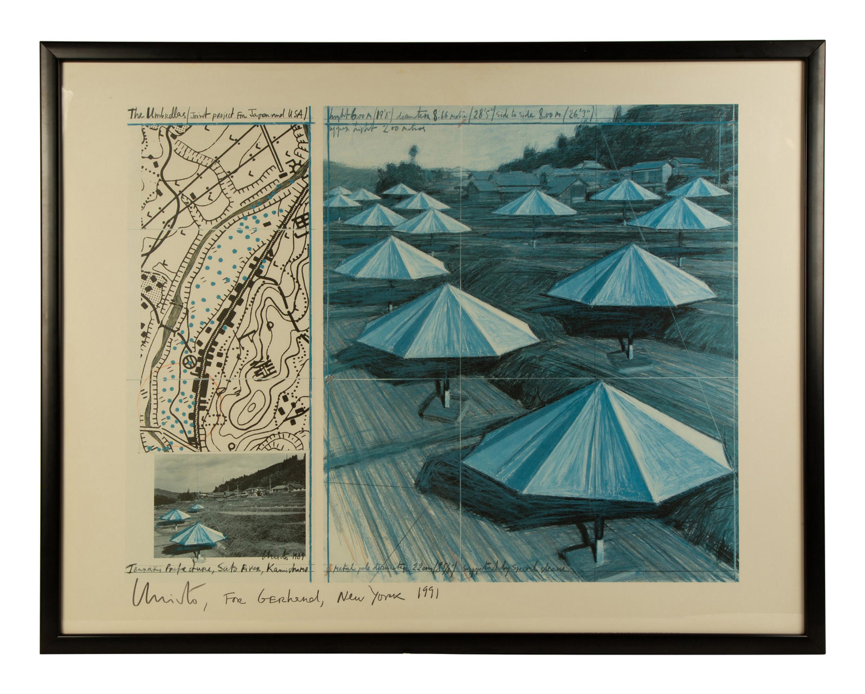 The Umbrella's, Joint Project for USA and Japan (Blue), (Christo & Jean-Claude, Bulgarian b. 1935)