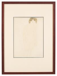 Femme Nue Debout, de Face, les Cheveux dans les Yeux , circa 1896