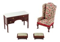 Four Furniture Articles Height of wingback chair 4 inches. — B. Norbury