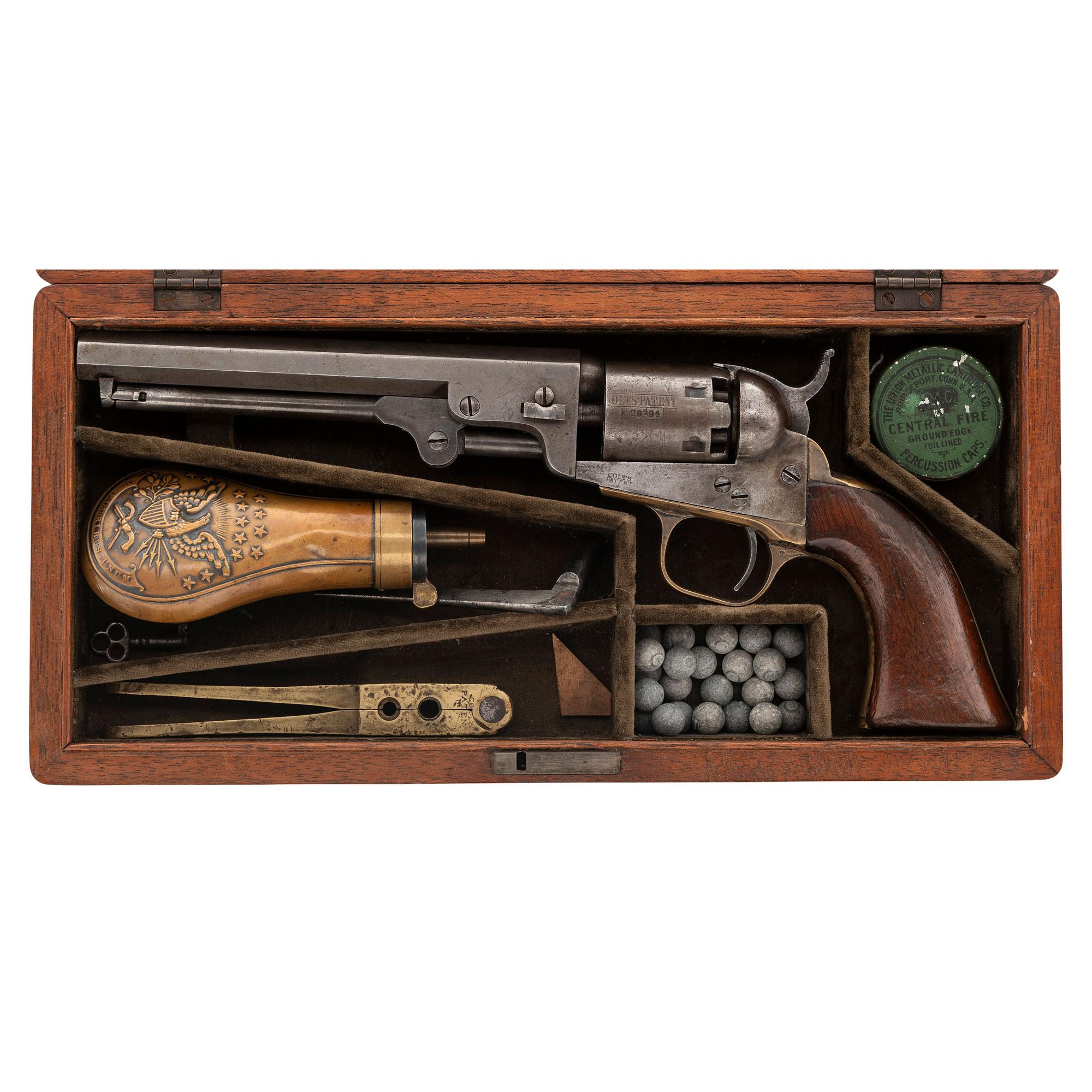 Cased Colt 1849 Pocket Model Presented to Provost Marshall William Osgood by William Truesdail, Chief of Police of the Army of the Cumberland