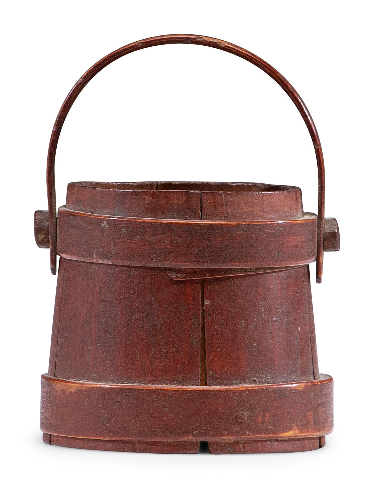 A Red Painted Miniature Firkin