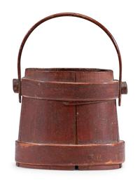 A Red Painted Miniature Firkin