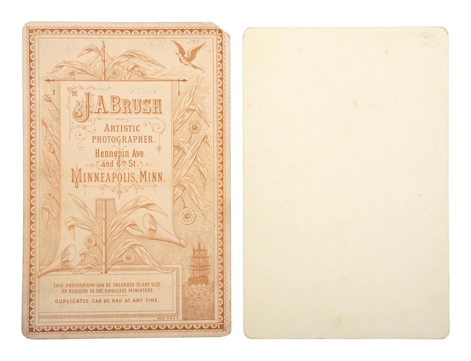 [BENJAMIN HARRISON]. A group of cabinet card portraits featuring campaign badges, flags, and pins, comprising: