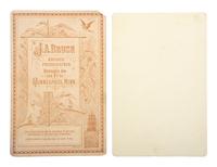 [BENJAMIN HARRISON]. A group of cabinet card portraits featuring campaign badges, flags, and pins, comprising: