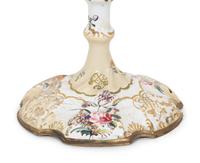 A Pair of Battersea Enameled Candlesticks