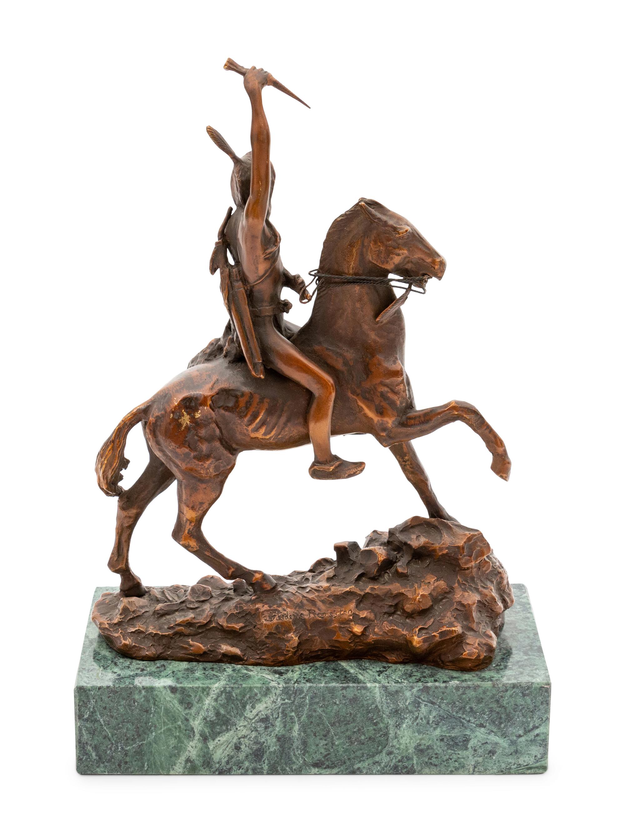 Recast Indian Warrior on Horseback