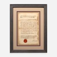 [Declaration of Independence] [Virginia] Jefferson, Thomas Partially-Printed Document, signed