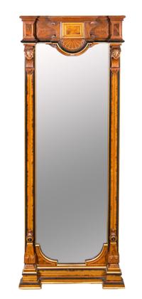 A Victorian Parcel Gilt Walnut Pier Mirror Height 97 x width 31 inches. — LATE 19TH CENTURY